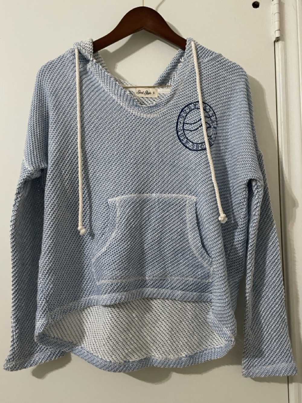 Surf Style Gulf Shores Blue Knit Baja Hoodie - Size Small